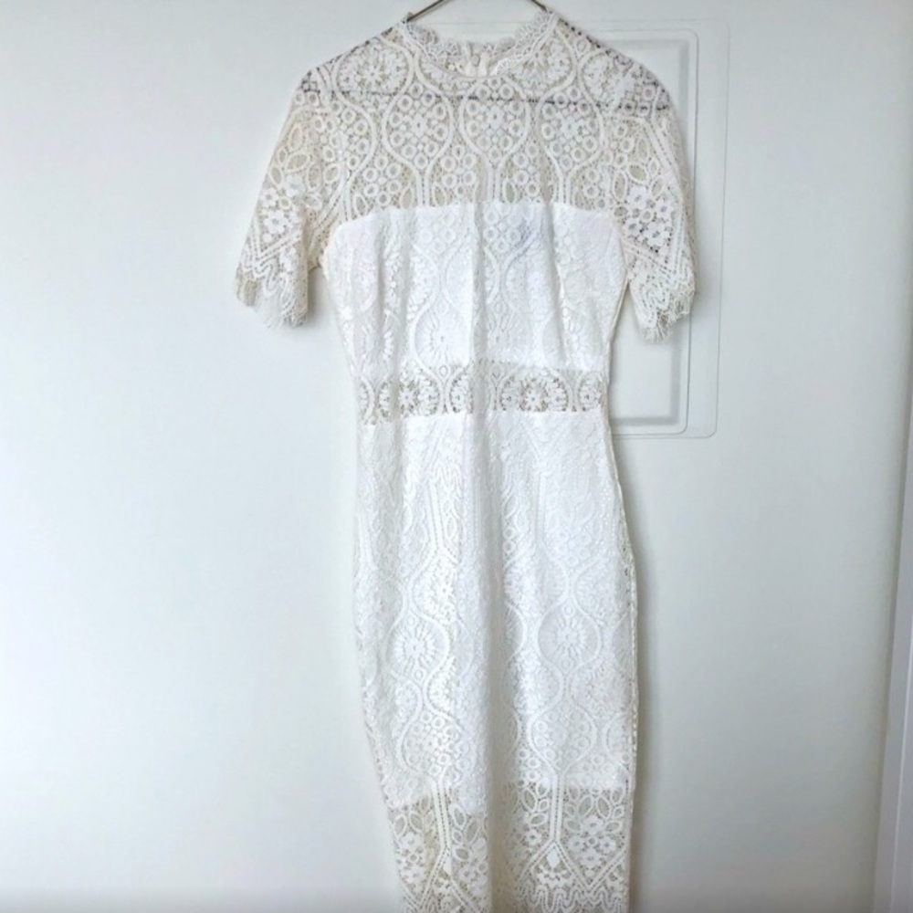 Lulu’s white lace party dress
